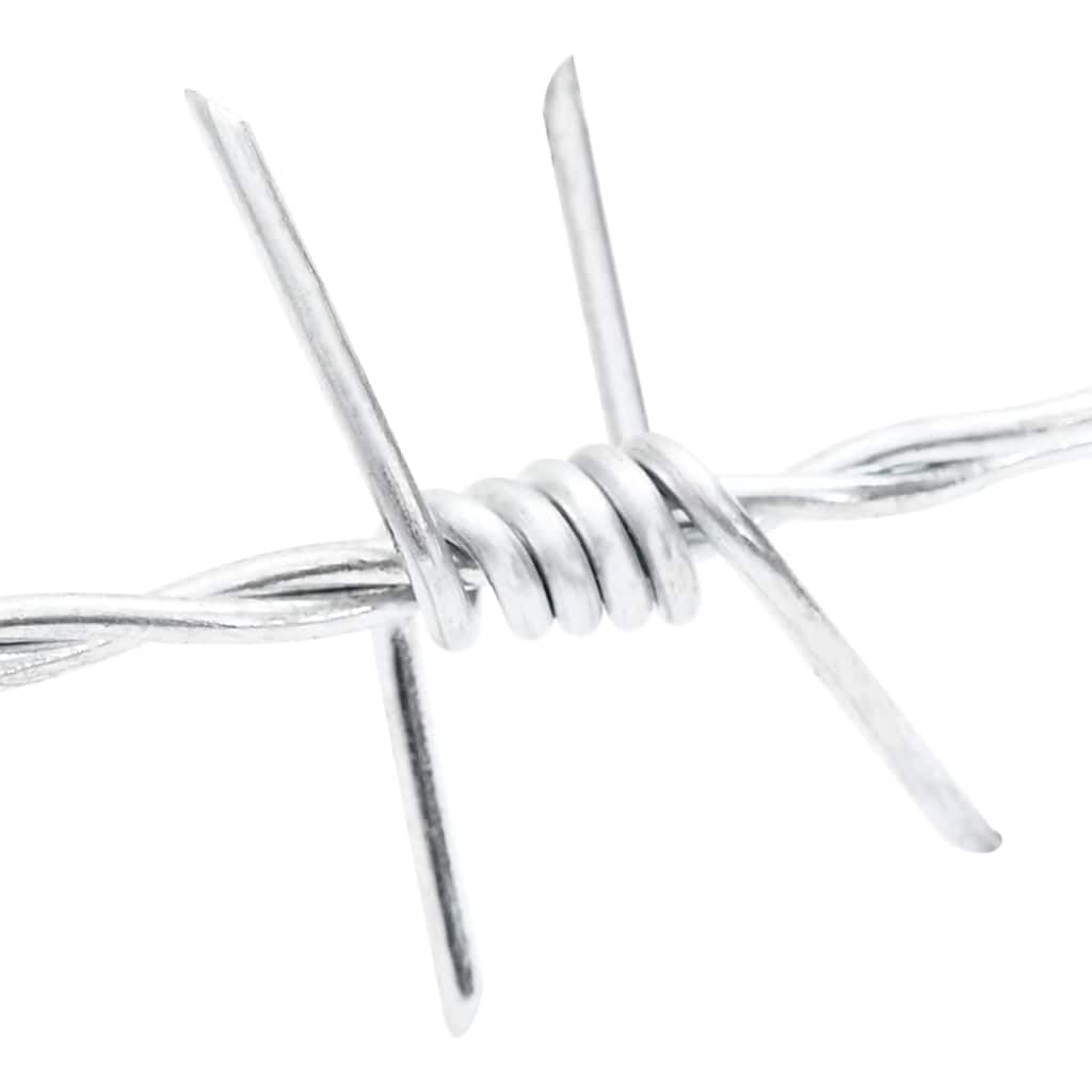 Stacheldraht 500 m, Weidezaun aus dickverzinktem Stahldraht, 2-drähtig mit 4-spitzigen Stacheln, Ø 1,6 mm, zur Einzäunung von Weideflächen und als Pflanzenschutz