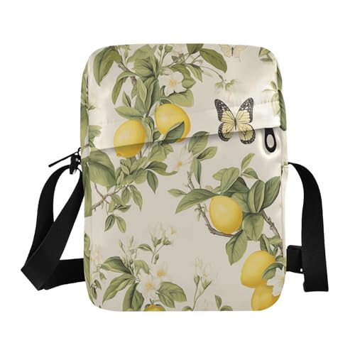 messenger bag crossbody crossbody bag men Shoulder Handbags Adjustable Strap for Shopping Shopping- Lemon Butterfly