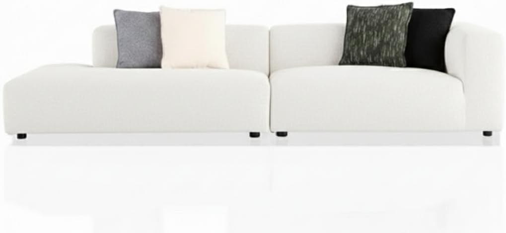 Pixahome Modern Modular Sectional Sofa (White, 300CM)