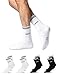 Snocks Retro Socken aus Bio Baumwolle 4 Paar - Lifestyle Socken im Streifen Design - Lange Tennissocken für Damen & Herren - Hohe Sportsocken - Gr. 43-46 - Farbe Mix (Schwarz/Weiß)