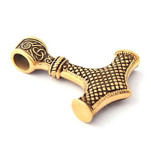 Mjolnir Thors Hammer Necklace Mixed Gold Color Pendant Stainless Steel Viking Accessories Norse Pendant Viking Jewelry for Men 6
