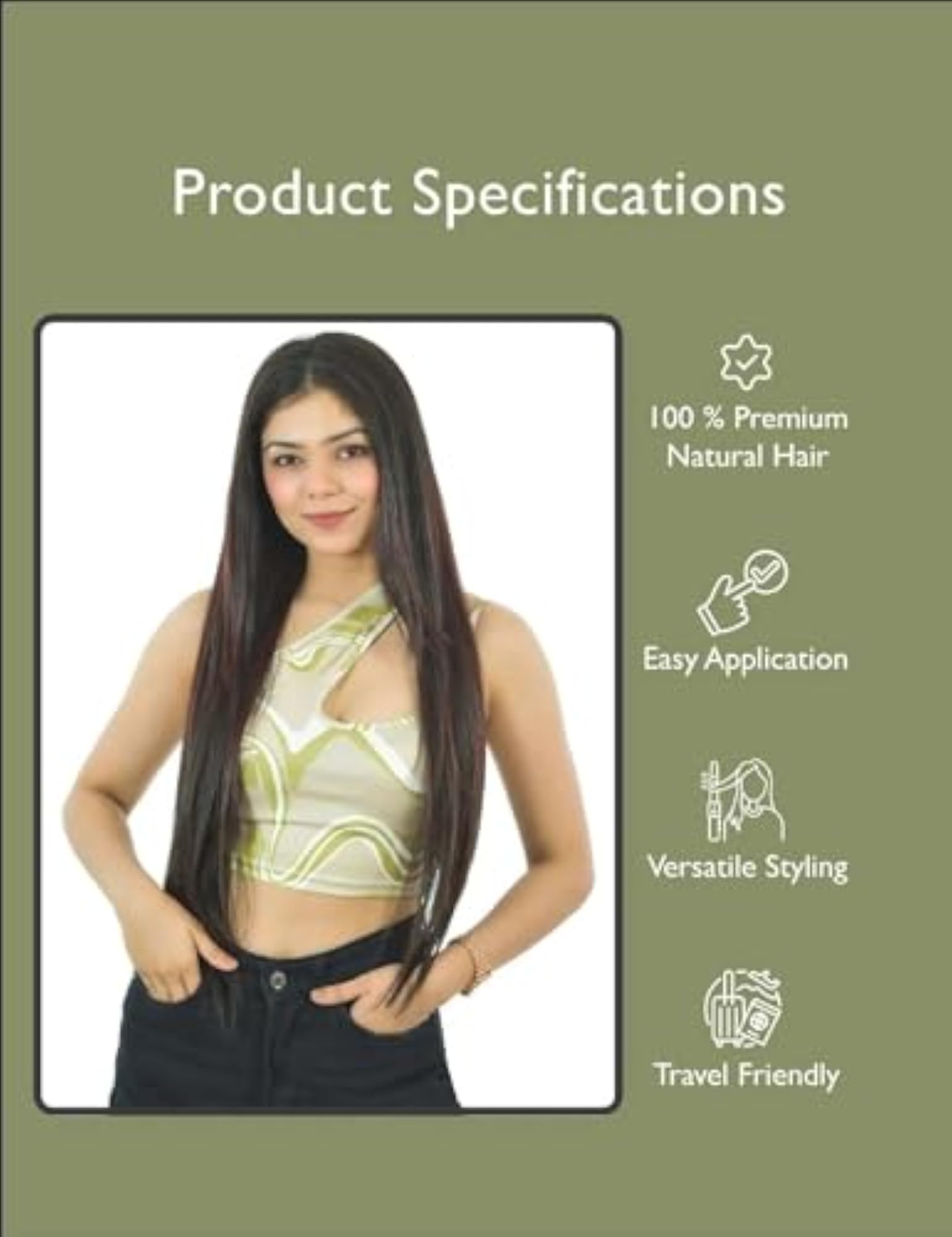Classic 7 Set Clip In Extensions, Straight, 120g, 16 Inch Natural Black