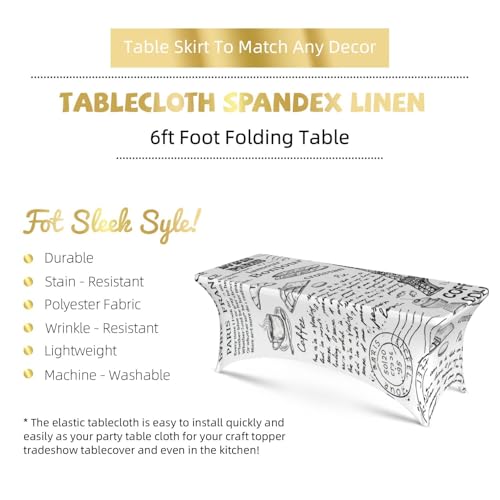 Nappe élasthanne extensible Tour Eiffel 1m80 de qualité premium