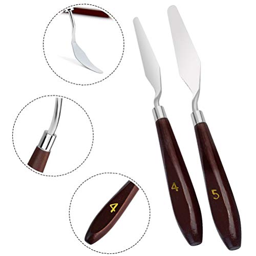 5pcs Malmesser Malspachtel Künstler Set für acryl und Öl Farbe Malen Schaber Edelstahl