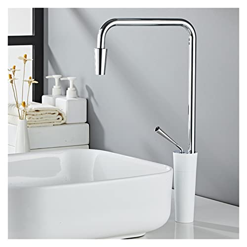 Grifo de lavabo cuadrado blanco para evitar salpicaduras con mezclador monomando suave 2