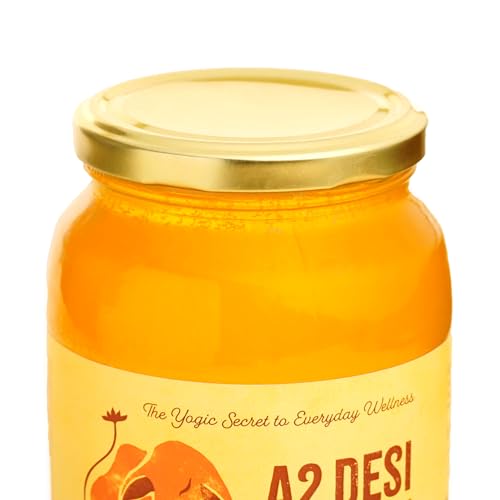 Image of Isha Life Pure A2 Desi Cow Ghee I Traditional Curd Churned I Grass-Fed & Free-Grazing Cows I Bilona Ghee | 1 Litre