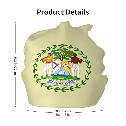 National Emblem of Belize Children Hip Hop Knitted Hat Kids Elastic Leisure Knit Cap Warm Sleep Beanies Black2