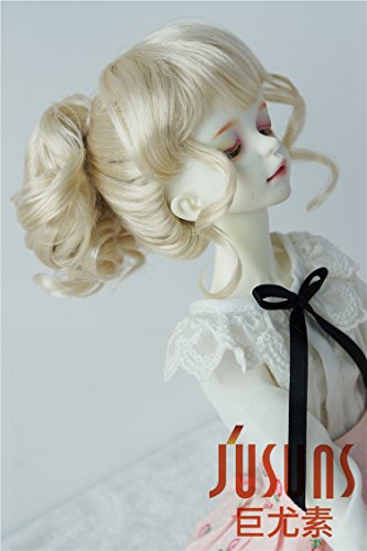 Jd261 7-8Inch 18-20Cm 1/4 Wave Pony Bjd Doll Wigs Msd Synthetic Mohair Doll Hair (Pale Blond) #TOP4