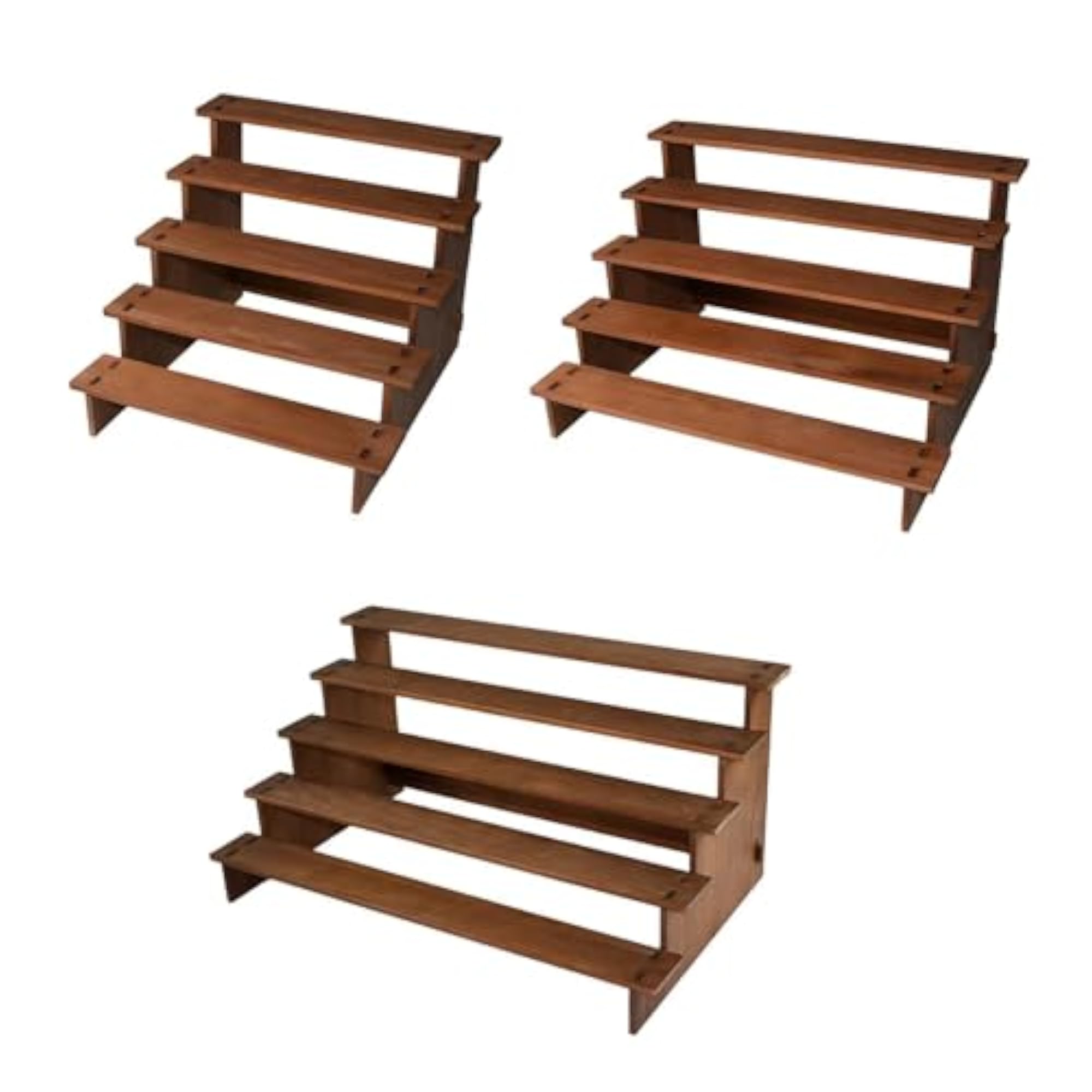 Wood Countertop Display Riser Stand 5 Steps Spice Rack