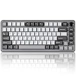 YUNZII B75 PRO Wireless Mechanical Keyboard,75% Gaming Keyboard Gasket Hot Swap Custom Keyboard with Knob,Pre-lubed Switches RGB,Bluetooth/Type-C/2.4G (Dark Grey, Milk Switch)