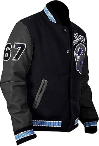 Image of Detroit Beverly Hills Cop Varsity Jacket Men's - Axel Foley Lions Baseball Wool Varsity Jacket