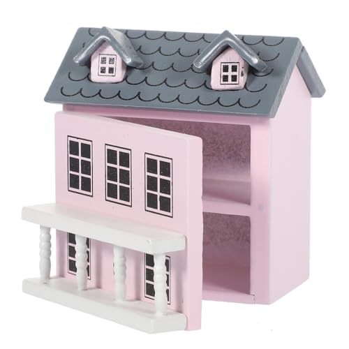 iplusmile ミニハウス 鳥小屋 ミニおもちゃ 家 人工的な ミニチュア タイニーハウスキット 植物 装飾 ミニボート 屋内 ミニホーム ドールハウス ために 人工 素朴な木造住宅 木製 ピンク