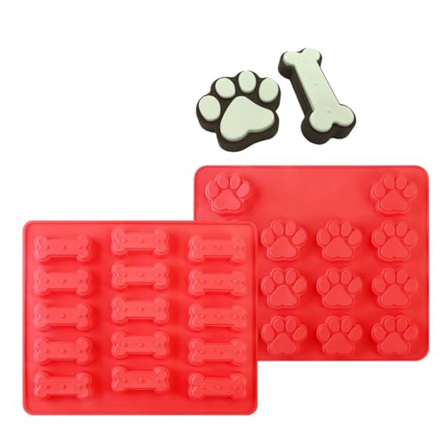 BESTOMZ 2 Stück Fun & Creative Keks- und Kuchenform – Hund Knochen Silikon Backmatte | Backen Wüsten, Kekse, Muffins & Cookies
