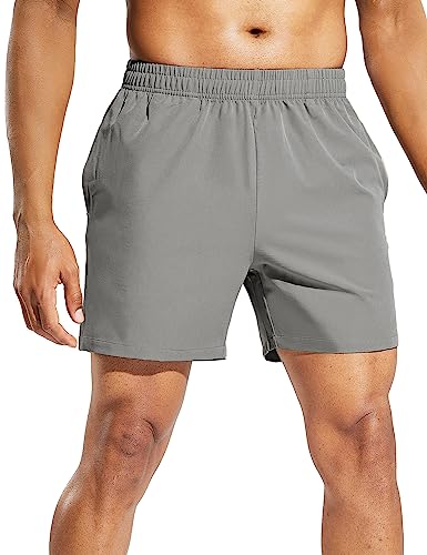 Haimont Men's Athletic Running Shorts 5 Inches for Gym Sports Active Workout with Pockets, Quick Dry, Water Resistant