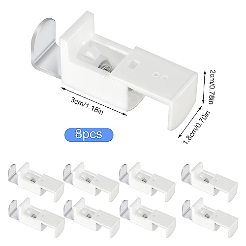 8 Stück Klemmträger Befestigung klemmträger Rollo plissee zubehör Verstellbereich 20 mm für Duo Doppelrollo und Plissee Klemmträger Set für Plissee weiß – Bild 3