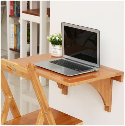 Heavy Duty Solid Wood Folding Table Wall Mounted Workbench with Smooth Rounded Corners Space Saving Dining & Work Table Compact Folding Design for JYDSll Spaces