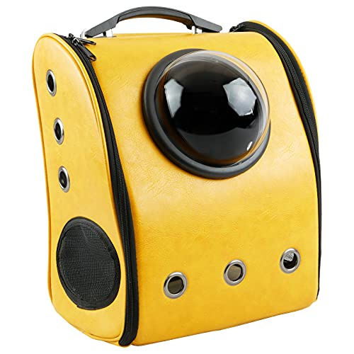 CityBAG - Sac à Dos de Transport des Animaux de Compagnie en Imitation de Peau Jaune Cover