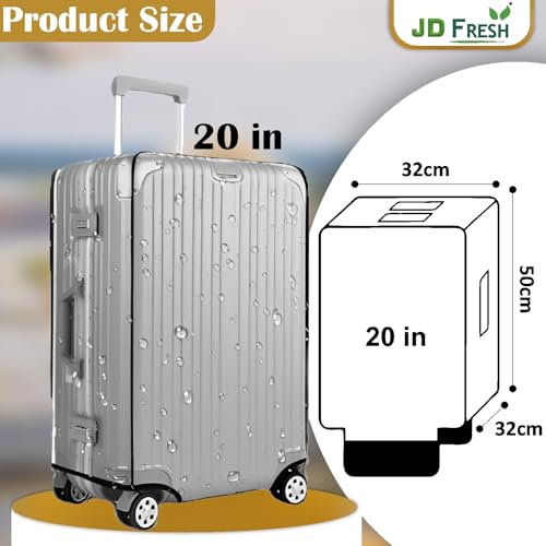 Image of JD FRESH 20 inch Trolley Bag Cover /Suitcase Bag Cover /Waterproof Dustproof Luggage Covers /Zippered Clear PVC Suitcase Covers Protectors (Set of 1)