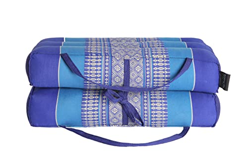 ANADEO YogaProducts Foldable - Coussin de Yoga et de Méditation Pliant Dépliant Zafu - Modulable - Kapok 100% Naturel et Recyclable - Ferme et Robuste - Confort et Stabilité - Bleu Océan X1 Cover