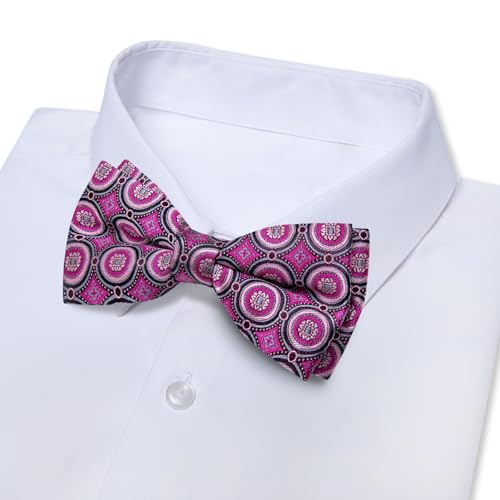 Image of YourTies Bow Ties for Men Pretied Bowties Solid Color Satin Bow Tie Formal Business Tuxedo Wedding Party Prom