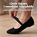 Imagen de GLAMORA Merceditas Mujer Bailarinas Manoletinas Mary Jane Ante Sintético Tira Elástica Zapatos Planos Flexibles Antideslizantes Transpirables Plantilla Acolchada Suela Goma black-39