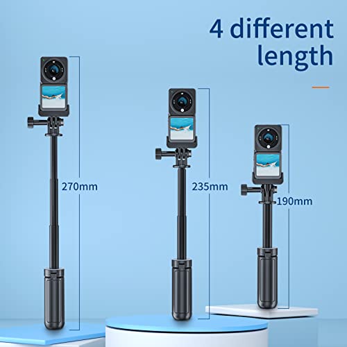 Telesin Selfie Stick Mini Desktop Tripod For Gopro Max Hero 10 9 8 7 6 5 Insta360 Dji Action 2 Osmo Pocket 2, Telescopic Handheld Selfie Pole Monopod Extension At 4 Lengths With 1/4 Screw Port #TOP3