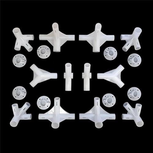 Juego de tubos de repuesto para toldo de cenador con conectores de esquina y centro para tubos de 25 mm y 19 mm para uso en exteriores (20 piezas)