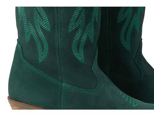 Image of Dingo Womens Thunder Road Embroidered Snip Toe Casual Boots Knee High Mid Heel 2-3 inch
