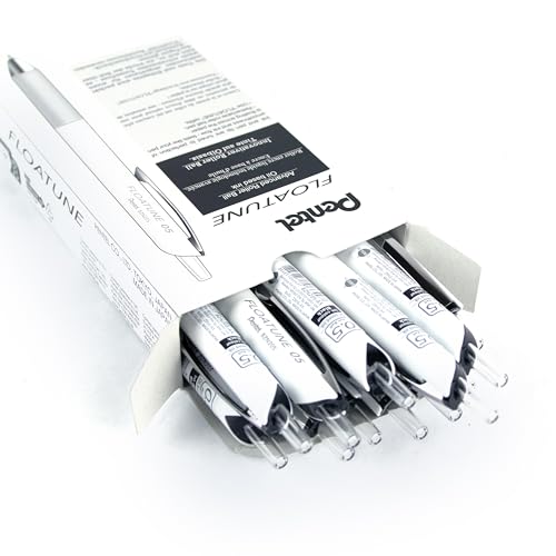 Pentel Floatune Smooth Writing Rollerball Pen, Everyday Use, Office Supplies, School Supplies, 0.5mm Needle Point, Black Ink, BZN205-A, Box of 12 by Pentel - Image 2