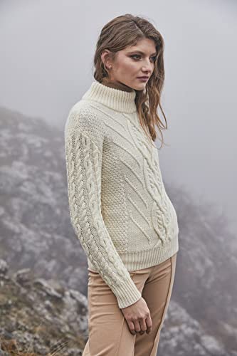 SAOL Irish Sweater for Women Made of 100% Merino Wool Ireland Pullover2