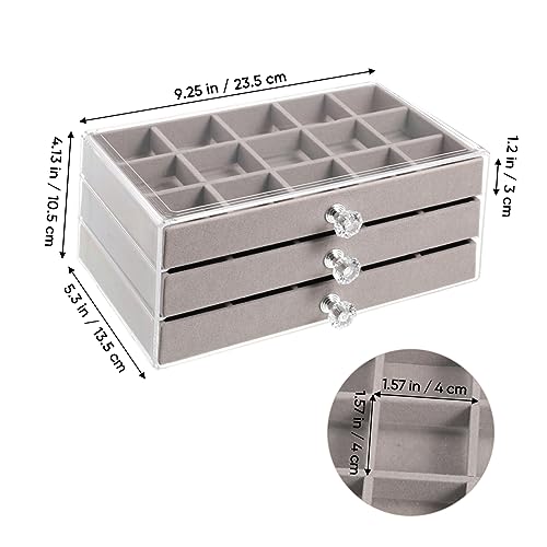 Boîte à bijoux en acrylique 45 compartiments pour boucles d'oreilles
