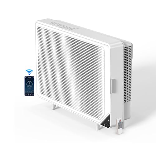 NEWPAD Air Purifiers for Home Large Room Up to 1345 sq.ft, Wall-Mounted HEPA Air Purifier with PM2.5 Sensor for Bedroom, Smart Air Cleaner with Activated Carbon for Pets, WiFi & RC, Auto Mode, Timer