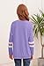 Ebifin Girls Casual Short/Long Sleeve T Shirts Kids Loose Soft Striped Color Block Tunic Tops, Tees Blouses Size 4-15 Years C-Purple