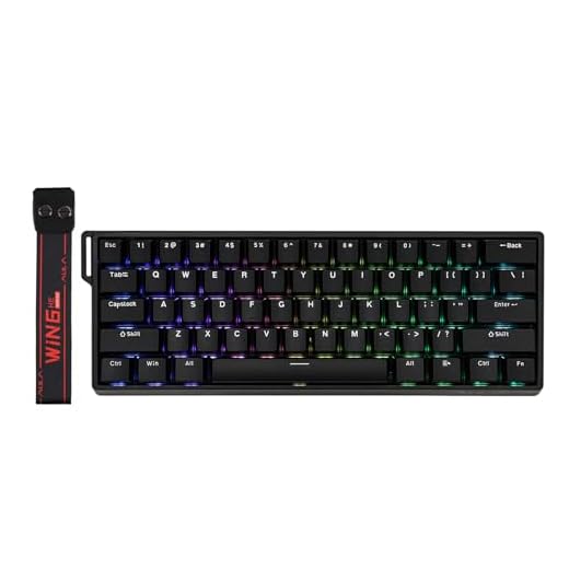 EPOMAKER Aula WIN60 HE Teclado Magnético 60% con Cable, Acción Ajustable, Tasa de Sondeo 8000Hz, Switches Hall Effect, Intercambiable en Caliente, para Juegos de FPS, QWERTY (Negro)