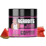 bearbites Protein Boost Gummies- for Men & Women- 36g Protein- Muscle Building & Recovery, Protein Snacks- Watermelon Flavor - 60 Gummies, No Artificial Flavors & Sweeteners, Vegan, Gluten Free