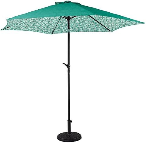 LIVING ACCENTS MARKET 9 ft. Tiltable Teal Patio Umbrella