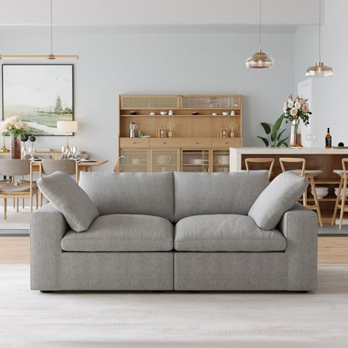 Image of JACH Modular Sectional Couch, Love Seat Sofas, Modern Convertible Cloud Couch, Cushion Covers Removable, Comfy Sectional Sofa for Living Room Apartment (Grey)