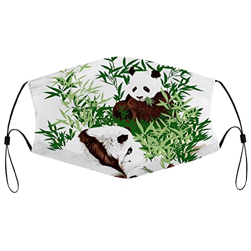 sdfsdf Adulte Masque Beau Panda Masque Facial Adulte Lavable Réutilisable Bandana Cagoule Masque Facial en Tissu avec 2 Écharpes Filtrantes Cover