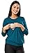 Produktbild HAPPY MAMA. Damen Umstandsmoden Top Still T-Shirt Lagendesign Lange Ärmel. 005p (Flaschengrün, 36-38, S)