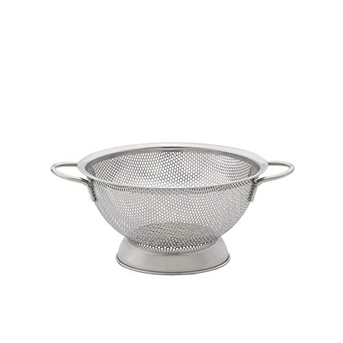 HIC Harold Import Co. Kitchen Perforated Colander with Handles, 18/8 Stainless Steel, 8.5 Inches