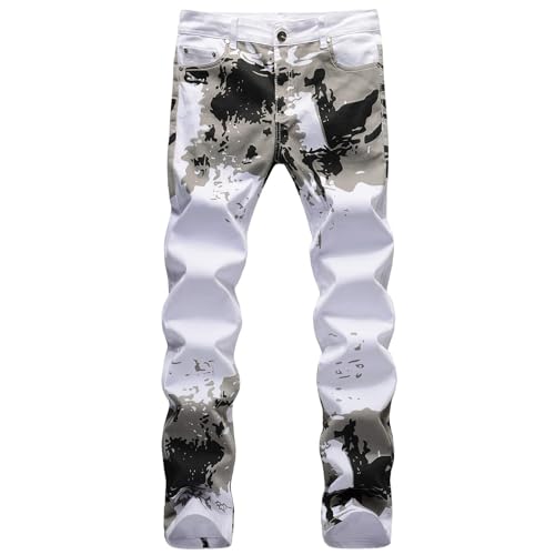 Fashion Trend Men's Elastic Slim Elastic Waist Small Straight Leg Pant Distressed Destroyed Y2k Hip Hop Trousers2