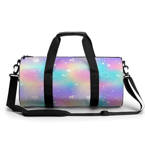 Sac de sport gym galaxie arc-en-ciel duffel bag de voyage camping randonnée