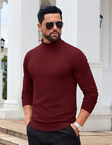 EKLENTSON Men's Turtleneck Sweaters Knitted Pullover Long Sleeve Lightweight Slim Fit Sweater Fall Winter3