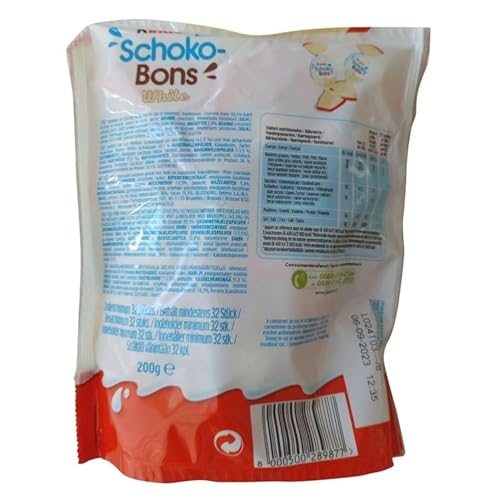 Image of Kinder Schoko Bons White | Creamy White Chocolate with Hazelnut Filling | Delicious Candy Bites for Kids & Adults | Ideal for Gifting, Sharing & Everyday Treats | 288 g
