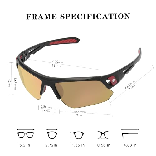 BLAITEJUS Rose Gold Golf Sunglasses