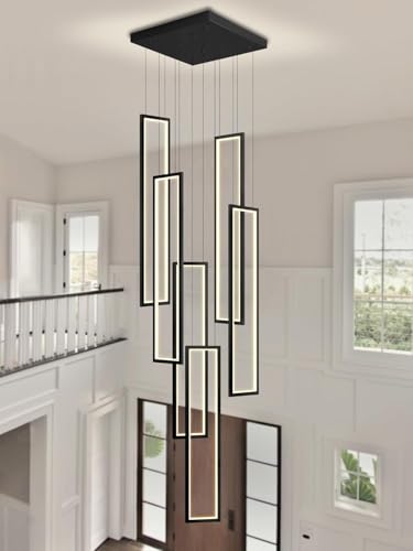 Lustre pour escalier moderne et design à 6 anneaux pour sublimer le hall