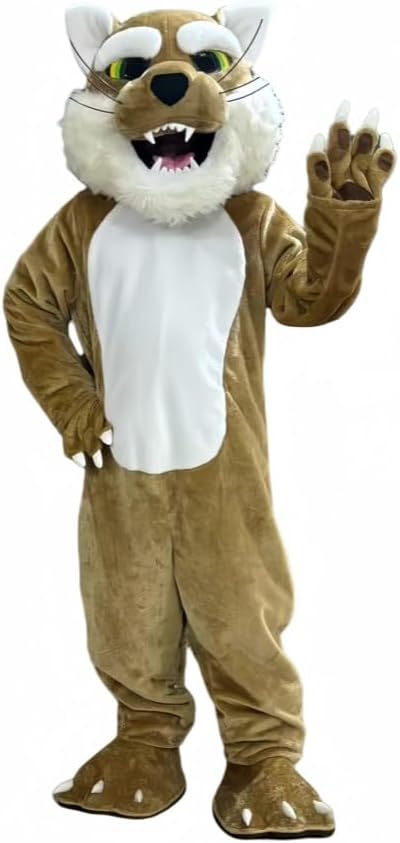Authentic Brown Bobcat Mascot Costume for Sports and Entertainment