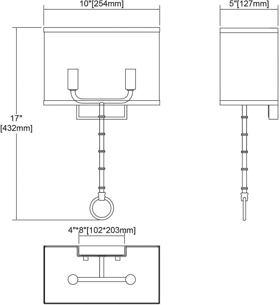 Elk Home Shannon 2-Light Sconce - in Oil Rubbed Bronze Finish, with White Fabric Shade, Transitional Style