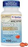 GenCare Senna-S – 100 Softgels – 8.6 mg Senna Tablets with 50 mg Docusate Sodium Stool Softener for Women & Men – Stimulant Laxative for Occasional Constipation Relief – Generic for Senakot-S
