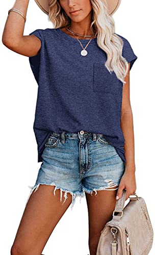 Image of CNFUFEN Short /Long Sleeve T Shirts for Women Fashion Casual Summer Lightweight Solid Trendy Tops